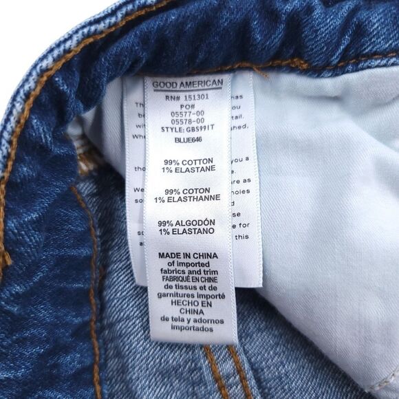 Good American Womens 00/24 Button Fly Distressed  Shorts - Picture 8 of 9